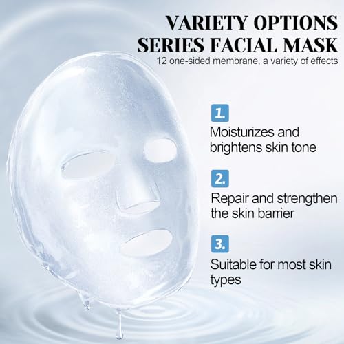 12 Pezzi Maschere viso in Tessuto, Maschere per il Viso idratante e lenitiva, Maschera Bellezza Viso, Ciascuna Con Un Effetto Diverso per Ogni Condizione Della Pelle per Donne - 2
