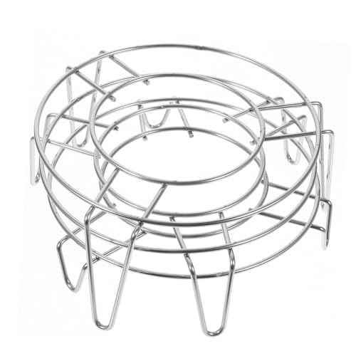 LALADEFIEE 3pcs Round Stainless Steel Steaming Rack Tripod Design Steamer Stand for Kitchen Cooking Lightweight and Compatible Various Steamer