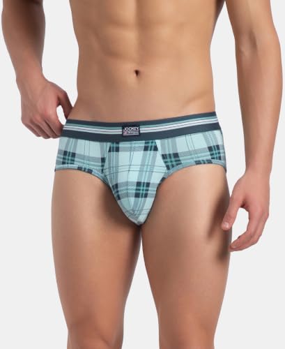 Image of Jockey UI20 Men Super Combed Cotton Elastane Stretch Printed Brief with Ultrasoft Waistband (Pack of 2)