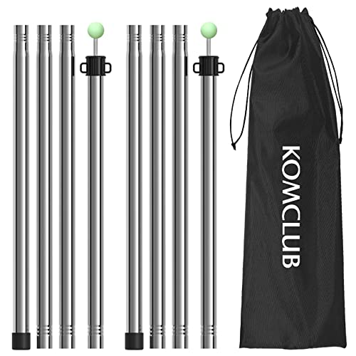 KOMCLUB Zeltstangen für Zelte Tarp - 4er Set Aufstellstange verstellbare sonnensegel Stange für Camping-Plane Shelter Caravan Baldachin-Zelt-Markisen-Stützstange Veranda Cover
