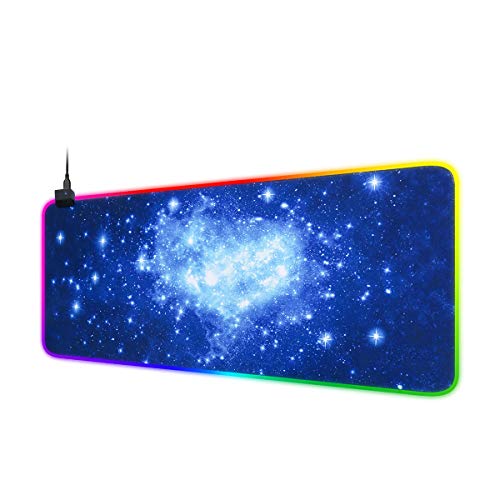 RGB Gaming Mouse Pad, SubClap LED Soft Extended Large Mouse Mat 14 Lighting Modes Anti-Slip Rubber Base for Computer Keyboard, Laptop, PC and Mouse