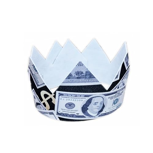 Money Cash Felt Crown Dollar Bills Crown 100 Dollar Gag Gift for Money Dollar Theme Party Birthday Party Casino Party Graduation Party Decorations