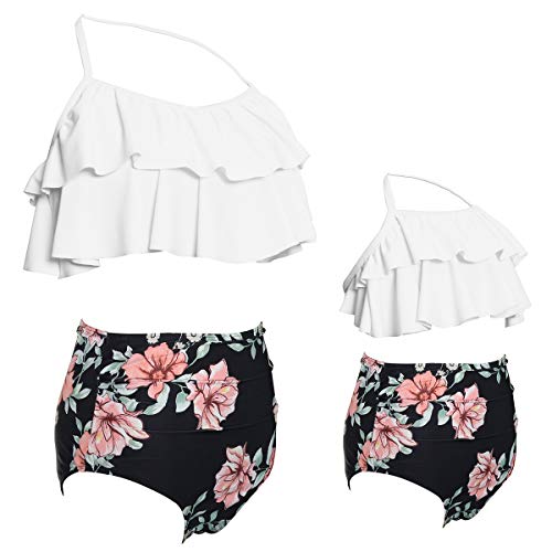 2 peças de roupa de banho para a família combinando com a mamãe e eu, conjunto de biquíni para bebês