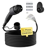 Large compatibilité - Le câble de remplacement dé est équipé d'un connecteur IEC 62196-2 de type 2. Compatible avec la plupart des véhicules avec ports de type 2 tels que ID.3, ID.4, ID.5, e-Golf, e-Up, Model Y, Model 3, Spring, Kona, Ioniq 5, e-tron, ZOE, i3, i4, 500 Hybrid et autres BEV/PHEV.