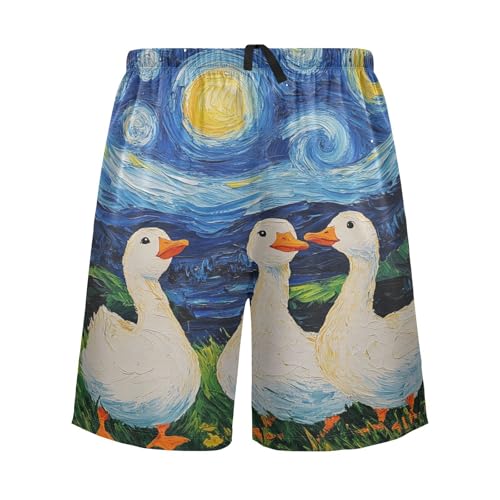 Geese Blue Pajama Shorts for Men Lounge Pants Sleep Lounge Short Mens Pajama Shorts with Pockets, S-XXL