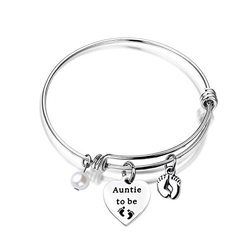 FOTAP Auntie Bracelet Expandable Wire Bangle - Funny Auntie Gift for Ladies