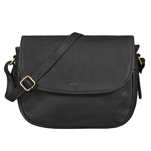 STILORD Loreen Frauen Handtasche Klein Leder Tasche Damen Umhängetasche zum Ausgehen Elegante Abendtasche Partytasche Freizeittasche Echtes Vintage Leder Farbe:schwarz