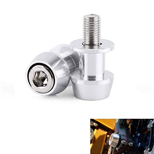 Anauto Motorcycle Swing Arm Spools 8/10Mm Cnc Aluminium Alloy Swing Arm Sliders Spools Stand Swingarm Bobbins Fit For Kawasaki For Honda For Suzuki(8Mm-Silver) #TOP2