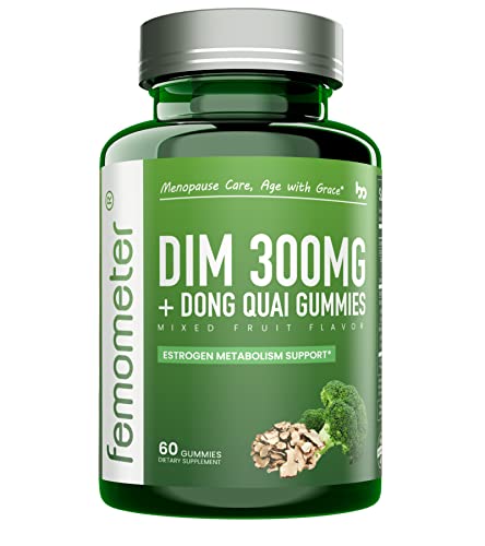 Femometer Dim Supplement Gummies 300Mg, Menopause Supplements for Women to Balance Estrogen for Women, Menopause Relif, PCOS, Acne Treatment, 30-Day Supply