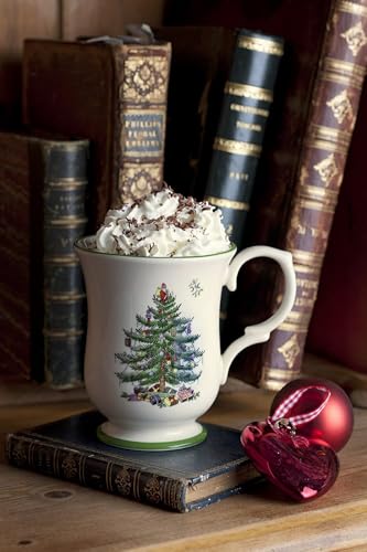 Spode-Christmas-Tree-Footed-Mug-12-Oz-Festive-Mug-for-Coffee-Hot-Cocoa-Lattes-Romantic-Shape-with-Santa-Design-Porcelain-Mug-Dishwasher-Microwave-Freezer-Safe-Gift-Boxed