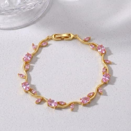 Image of SALTY Tulip Bracelet for Women Anti Tarnish | Fancy Floral Bracelet | Jewellery Gifts | Hand Band | Fashion Accessories for Girls | Minimal Jewelry Design | Gift for Rakhi | Gift for Diwali, Christmas, Marriage, Birthday