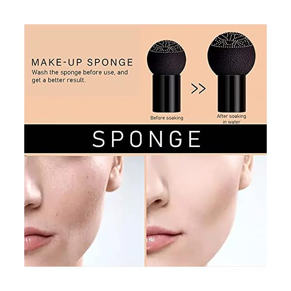 Mushroom-Head-FoundationAir-Cushion-CC-Cream-Moisturizing-Concealer-Bright-Makeup-Base-Long-Lasting-with-Mushroom-Makeup-Sponge-Easy-to-Apply-Mirror-inside-Package-may-vary RONKIE Mushroom Head Foundation,Air Cushion CC Cream, Moisturizing Concealer, Bright Makeup Base Long Lasting with Mushroom Makeup Sponge, Easy to Apply, Mirror inside, Package may vary