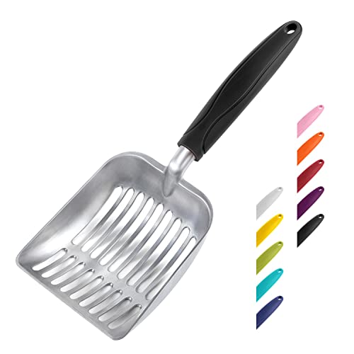 WePet Cat Litter Scoop Aluminum Alloy Sifter Kitty Metal Scooper Deep Shovel Long Handle Poop Sifting Kitten Pooper Lifter Durable Heavy Duty for Litter Box