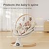 Baby Swings for Infants, Monamii Baby Swing, Infant Swing with 5 Speeds, 10 Lullabies, Electric Swing for Baby, Indoor & Outdoor Use (Beige) #2