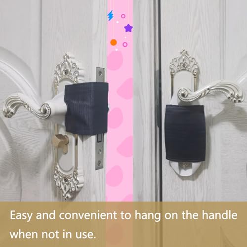 Image of Baby Proof Door Silencer & Cloth Latch Cover, Quiet Close Anti-Slam Pads to Prevent Slamming and Accidental Locking, for Nursery and Toddler Safety (3, Dark Gray, 4.1 * 3.1 inches)