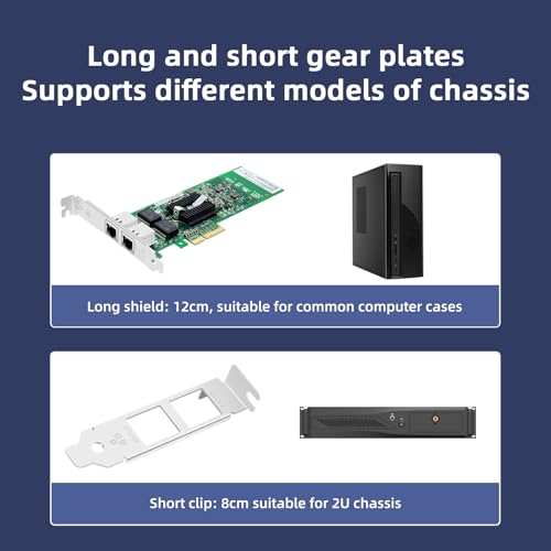Tarjeta de red Gigabit PCIe Dual RJ45 con chipset Intel 82576, adaptador Ethernet 1Gbps, PCIe x4, perfil bajo y completo para servidores y PCs miniatura 6