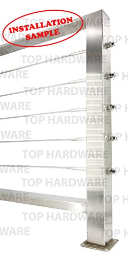 Stainless Steel 316 Grade Cable Railing Threaded Tension Terminal End Fitting For 3/16" Cable (20-Pack) #TOP4