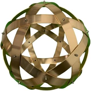 Genesa Pentasfera in Coppered Aluminum, i.e. copper-colored anodized aluminum, 32cm in diameter, 30mm wide bands and fixed with gray blind nuts