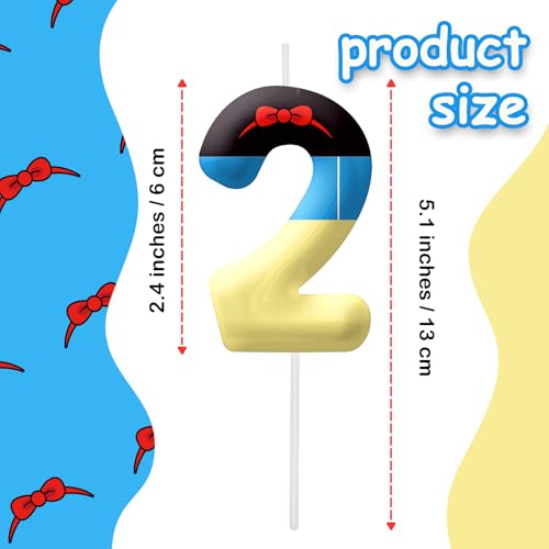 Image of White Cartoon Birthday Candles, Number 2 Candle White Themed Birthday Party Supplies, 2.4 inch Birthday Candles for Cake Topper Party Decorations, Birthday Decorations for Boys Girls (Number 2)