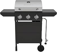 Nexgrill 720-1012 3-Burner Propane Gas Grill: 27,000 BTU, 429 Sq In Cooking Space, Stainless Steel Lid, Side Tables for Patios & BBQs