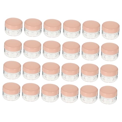 Healvian 24 st Portabla Rosa Ansiktskrämsburkar för Resor och Återanvändbara för Lotion och Kosmetiska Produkter Praktiska Förpackningsflaskor för Hygienartiklar