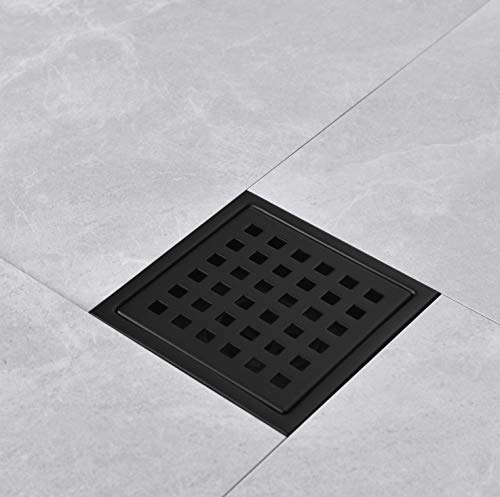Siphon de douche carré 10,2 cm en acier inox SUS 304 noir mat - 5