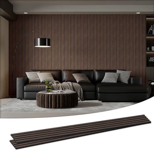 2 Pack Wood Salt Acoustic Wall Panels 94" x 23.6" x 0.8", Natural Walnut