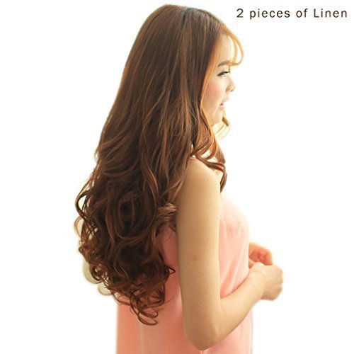 Image of 24Inches 5Clips Based Synthetic Curly hair extension BROWN | Hair extension clips