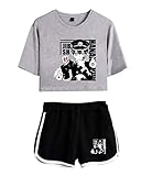 MJUNBOBU Girl's Toilet-Bound Hanako-Kun Anime Cosplay Outfits Women Casual Crop Top and Short Pants