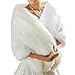 BanZhang Bridal Wraps Faux Fur Shawl Wedding Bolero For Women Winter Formal Ivory