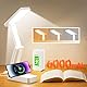 One Fire Akku Tischlampe Kabellos, 6000mAh Eingebauter Led Tischlampe Akku USB Aufladbar, 3 Farben+Dimmbar Led Tischleuchte Kabellos, Faltbar+Tragbar Akku Lampe mit Timer, Leselampe Akku Tischleuchte