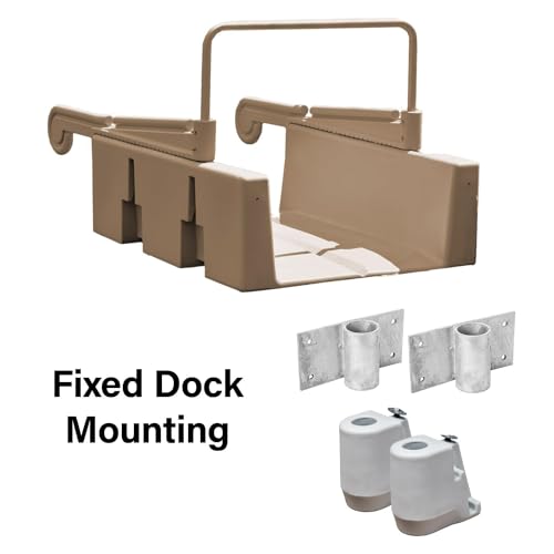 YAKport Personal Kayak Launch Station to Safely Launch Kayaks, Canoes, and Stand Up Paddle Boards, for Fixed Docks, 85-Inch x 48-Inch x 50-Inch, Tan