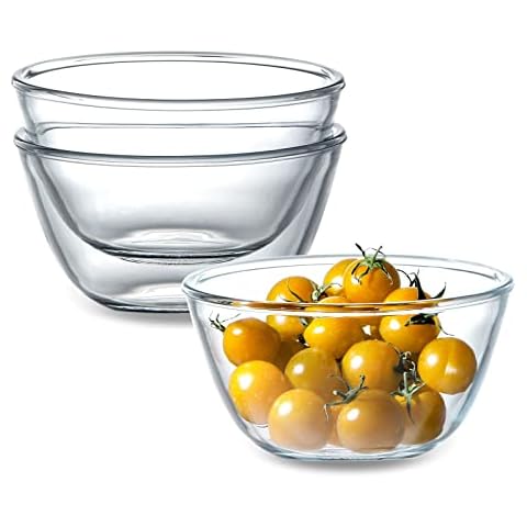 NUTRIUPS 3 Pack 25oz Glass Bowls Set Cover