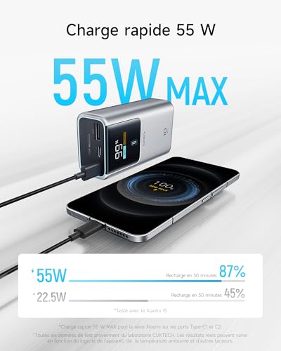 Batterie Externe CUKTECH Premium Haute Performance 140W et 55W Power Delivery