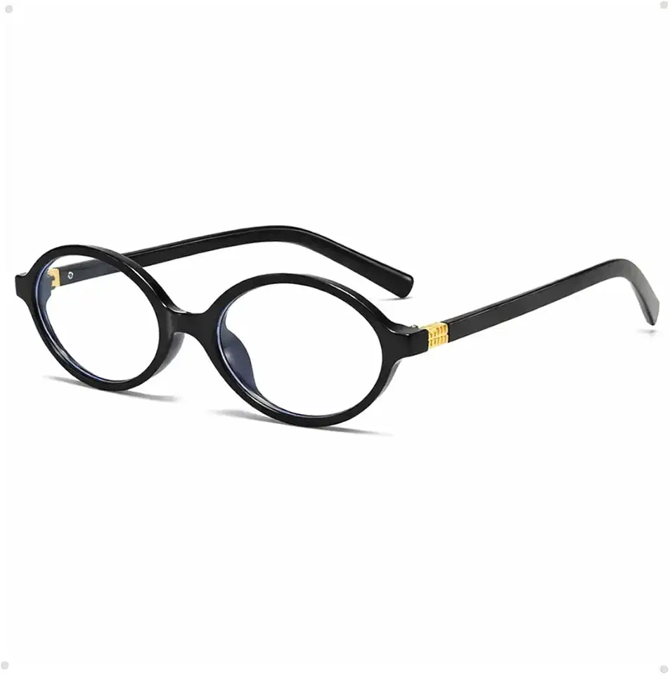 Armação Feminino Óculos Grau Preto Oval Redondo Clássico Acetato