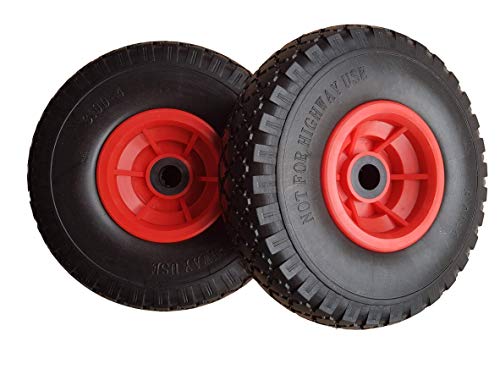Frosal PU Rad Sackkarre 260 mm 3.00-4 | Nabe 20mm/60mm | Sackkarrenrad Vollgummi | Ersatzrad Bollerwagen pannensicher | Reifen (2 Stück)