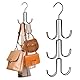 Greyoe Krawattenhalter, Gürtelhalter Kleiderschrank, Schalbügel, Hanging Bag Rack Multifunktionale Gürtel Krawatte Sling Hook Organizer für Krawatten, Schals, Tücher, Taschen, Schwarz