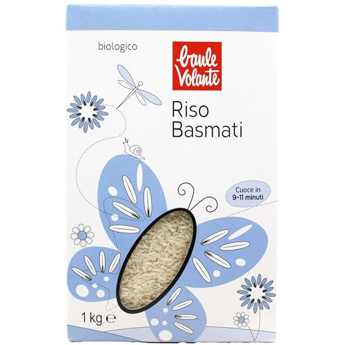 Baule Volante Riso Basmati Biologico - Ideale per i pasti quotidiani - Riso Basmati Bianco Coltivato Naturalmente - 1 kg