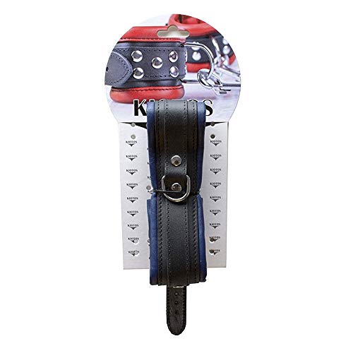 Kiotos Leather Collar 5 Cm - Blue