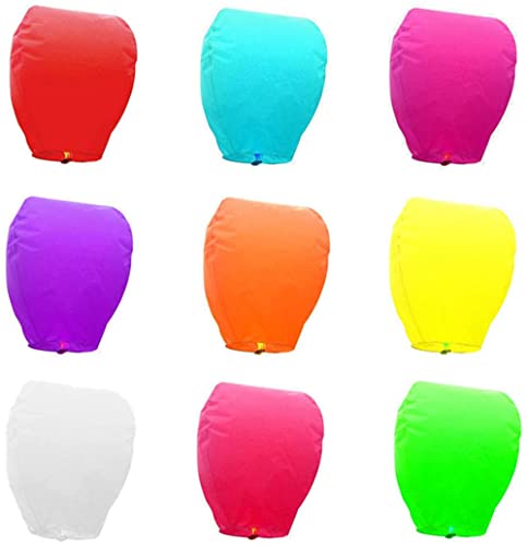 10/20 farolillos voladores de color chino del cielo para uso festivo expresar un deseo (20 unidades de colores)
