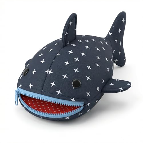 Ymapinc Shark Pencil Case, Cute Pencil Pouch Small, Shark Design Large Capacity Marker Bag-Pen Case for Adults, Cool Purse-Coin Wallet, Office Supplies