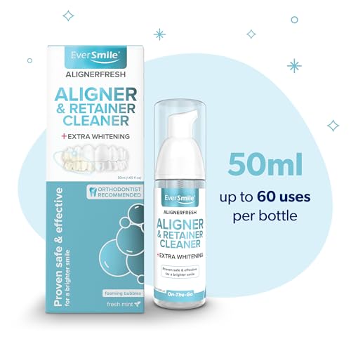 EverSmile AlignerFresh Extra Whitening Foam – Cleaner Compatible with All Clear Aligners and Retainers – Eliminates Bacteria, Whitens Teeth, Fights Bad Breath – 50ml (1 Pack) - Thumbnail 7