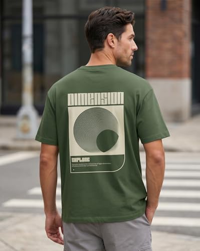 Image of Nobero Men's Oversized Graphic T-Shirt for Men | Soft Cotton | Drop Shoulder Relaxed Fit | Printed Casual Tshirt for Men