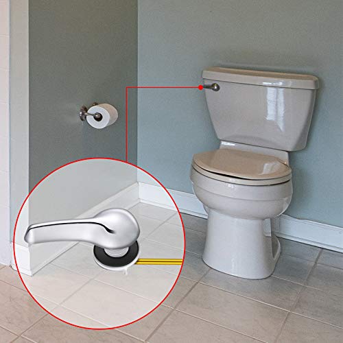 Minatee 2 Pieces Toilet Flush Handle Flush Replacement Lever Toilet Tank Flush Lever Handle with 2 Pieces Stainless Steel Flapper Chains for Most Front Mount Toilets - Thumbnail 7