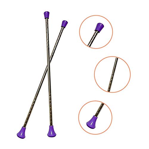 Dasiyoki Twirling Baton 2 Pieces Spinning Dance Baton Metal Gymnastics Parade Stick for Child in Majorette (Colorful Version, 2 Pack)
