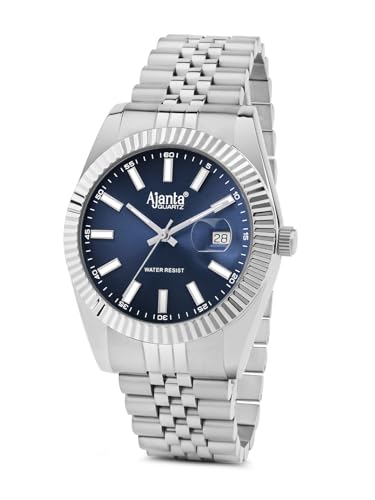 Image of Ajanta Quartz Monaco Men's Analog Watch|| Stainless Steel Bracelet Strap | Day & Date Display | Water Resistant | Fashion Wrist Watch for Men