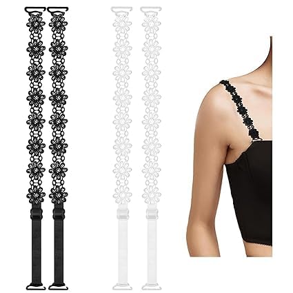 Elegant Lace Flower Bra Straps - Adjustable, Delicate Floral Design for Stylish Support & Comfort - Perfect for Dresses, Tops & Special Occasions-image-47