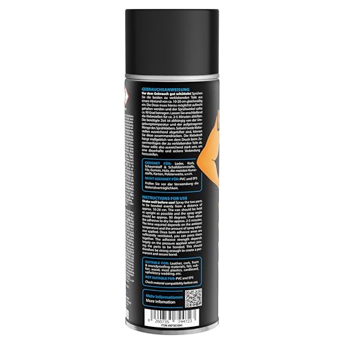 Sprühkleber extra stark 500 ml – für Schaumstoff, Filz, Leder, Holz, Gummi & Akustikpaneele – ideal für Dachhimmel, Möbel, Modellbau, DIY & KFZ-Ausbau – transparent & hitzebeständig – KRAFTPROTZ