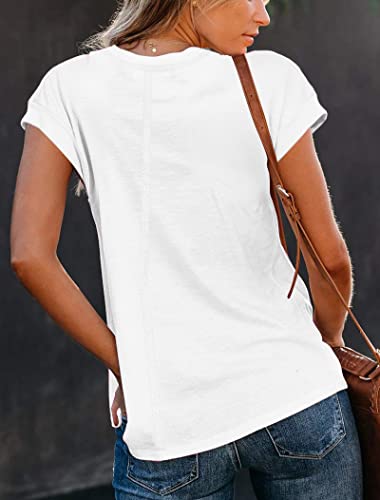 Famulily Cute Cap Sleeve Deep V Neck Tee Shirts Basic Casual Loose Summer Tops for Women4