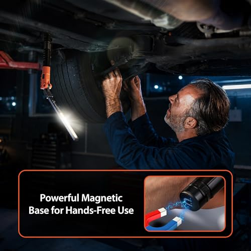 BLACK+DECKER Rechargeable Folding Utility Light, 350 LM Magnetic LED Work Light, Rechargeable Work Light Utility Light for Garage, Workshop, Auto Repair, Camping & Emergency Use. (2) - image 4